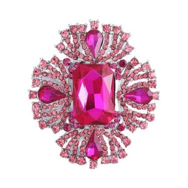 Imagem de Broches Grandes De Cristal Com Flores De Strass Para Mulheres E Homens