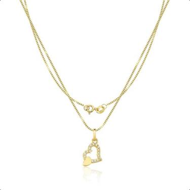 Imagem de Cordão Veneziana Feminino Ouro 18k Com Pingente Coração - Sofistgold J