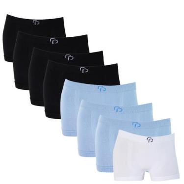 Imagem de Kit 8 Cueca Infantil Menino Sem Costura Básica Poliéster - RP, 4preto,