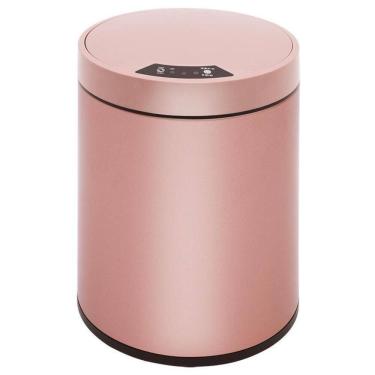 Imagem de Lixeira Automatica Rose Gold Grande 12 Litros Sensor Inteligente Cozinha Banheiro Inox Cesto Lixo