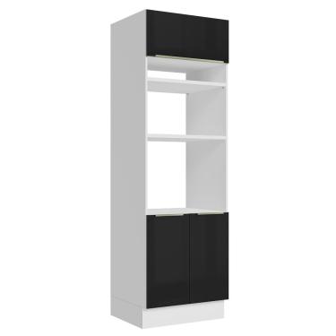 Imagem de Torre Quente 70 cm 3 Portas Branco/Preto Lux Madesa