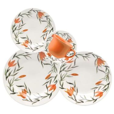 Imagem de Kit Jogo Pratos Sobremesa Para 2 Pessoas 2 Peças Oxford Lírios