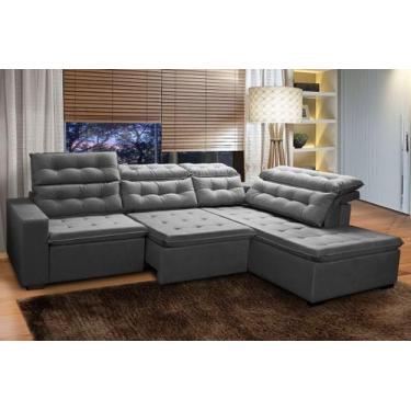 Imagem de Sofá de Canto Confortable Retrátil e Reclinável 2,80 x 2,20 Cinza 1 To