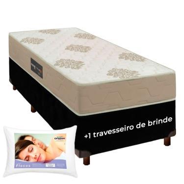 Imagem de Kit Cama Box + Colchão Solteiro Inova D33 + Travesseiro Ortobom