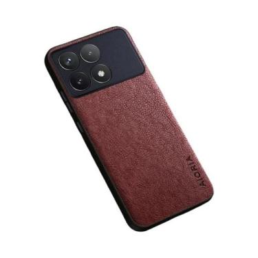 Imagem de Caixa de couro luxuosa para xiaomi poco x6 pro, projeto simples, negóc