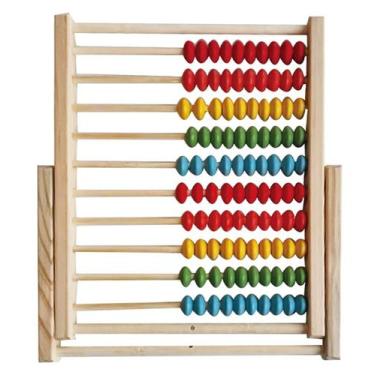 Imagem de Brinquedo Educativo Ábaco Contador Escolar Infantil Madeira MDF Matemá