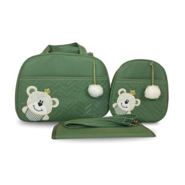 Imagem de Kit Bolsa Maternidade 2 Peças Grande Impermeável + Mochila + Trocador 