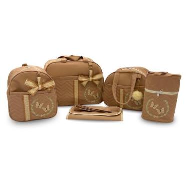 Imagem de Kit Bolsa Maternidade 5 Peças Grande Impermeável + Mochila + Trocador 