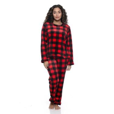 Imagem de Pijama Feminino Adulto Promoção Ultra Soft Manga Longa - Tere, Vermelh