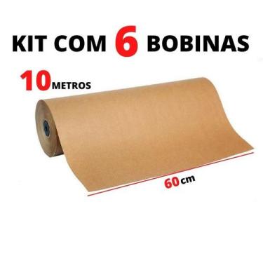 Imagem de Papel Kraft 80g  60cm x 10 Metros ( KIT COM 06 BOBINAS ) - RD7