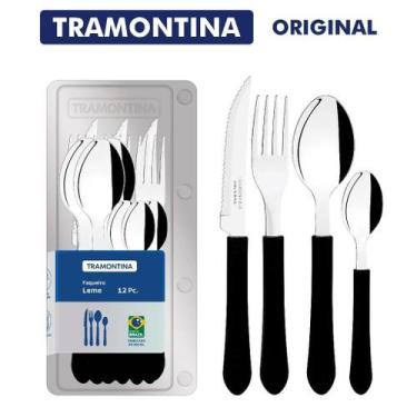 Imagem de Jogo de Talheres Faqueiro Tramontina Original 12 Peças Aço Inox Leme, 