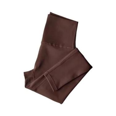 Imagem de Leggings Térmicas Femininas De Cintura Alta Com Forro De Lã Para Yoga 