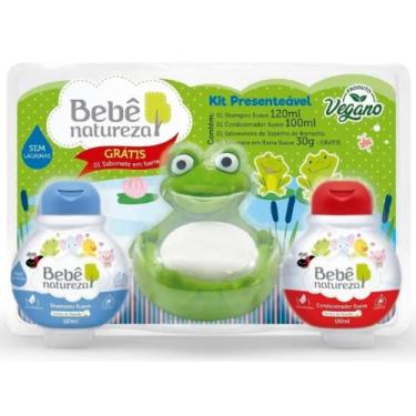 Imagem de Shampoo 120ml + Condicionador 100ml Bebê Natureza Suave + Saboneteira 