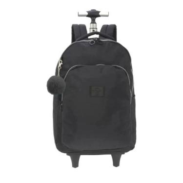 Imagem de Mochila Rodinha Escolar Crinkle Up4you com 2 Compartimentos, Preto