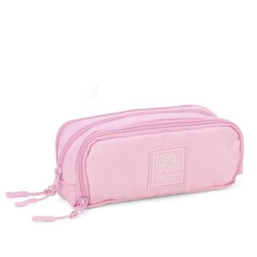 Imagem de Estojo Escolar 3 Divisória Candy Rosa Claro Up4You  - Luxcel, 1