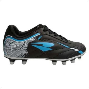 Imagem de Chuteira dray 326 campo foorcy infantil -, Preto, Azul claro, 33
