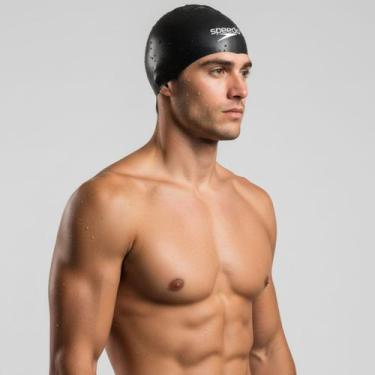 Imagem de Touca De Natação Silicone Para Atletas Competição Fastshark - PRETO FO