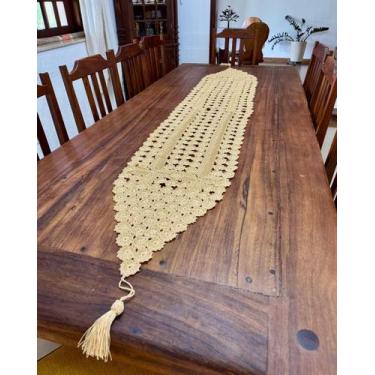 Imagem de Caminho De Mesa 2,20mx45cm Extra Talinha Crochê Artesanal - Maria Croc