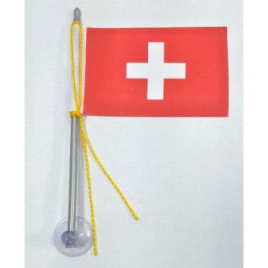 Imagem de Mini Bandeira Suiça C/ Ventosa Poliéster (5,5cm X 8,5cm) - SP Bandeira