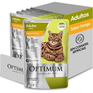 Imagem de Caixa com 20 sachês Optimum Sachê para Gatos Adultos Frango 85gr. - Op