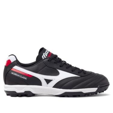 Imagem de Chuteira Society Mizuno Morelia Classic AS Preto, Preto, Branco, 38