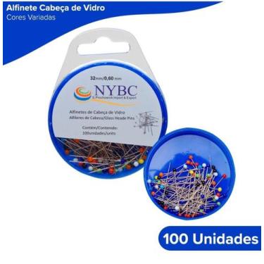 Imagem de Alfinete Cabeça De Vidro - C/100 Unid - Dinha