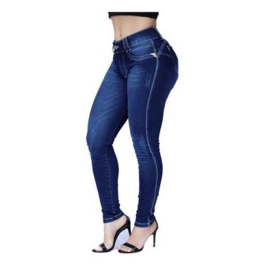 Imagem de Calça Set For Empina Bumbum Skinny Com Bojo Removível 17296, Azul, Aço