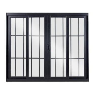 Imagem de Janela de Alumínio de Correr 100x200x8cm 4 Folhas Vidro Liso Topsul Es
