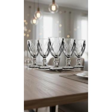 Imagem de Jogo 6 Taças Vidro Modelo Diamante 235ml - Congratulations Store