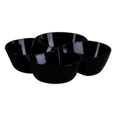 Imagem de Petisqueira Com 4 Divisões Le Chef Preta 25x25x6cm 1850 - Paramount