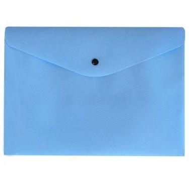Imagem de Envelope plástico com botão A4 - Linho Serena - azul pastel - 0012.BP 