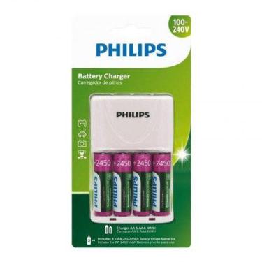 Imagem de Carregador de pilhas AA/AAA c/4 pilhas AA SCB2445NB - Philips