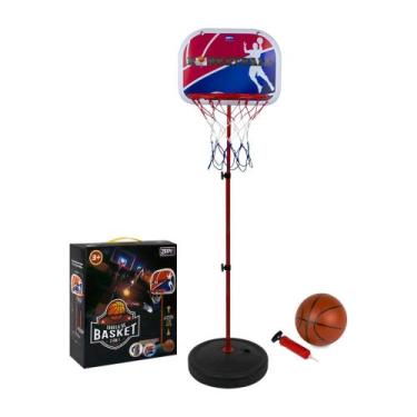 Imagem de Tabela de Basquete 2 em 1 Ajustável c/ Bomba e Bola Zippy Toys - 8601