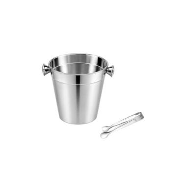 Imagem de Balde Gelo Inox e Pegador Mini Drinks Bar Buffet 900ml - casa cha