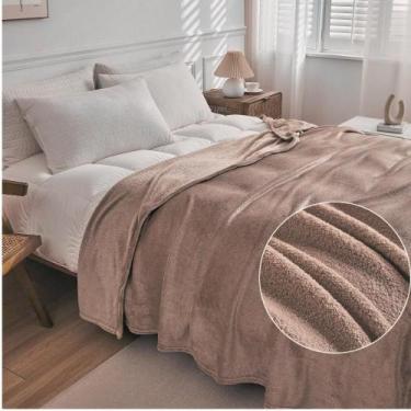 Imagem de Cobertor Casal Manta Microfibra Fleece 1,80 X 2,0 - CASA DONA, MARROM