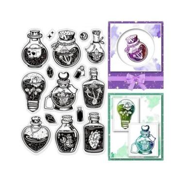 Imagem de Carimbo Transparente De Silicone Halloween Magic Bottle Para Scrapbook