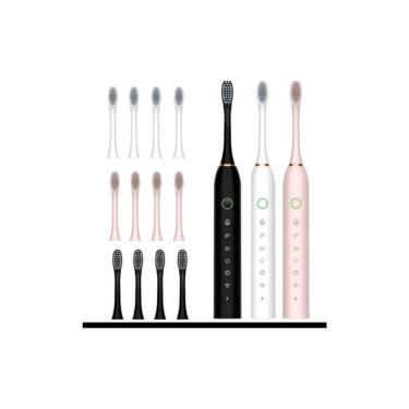 Imagem de Escova de Dentes Elétrica Kz Utilidades Ipx7 com 6 Modos de Escovação e Temporizador Inteligente Bivolt Preto