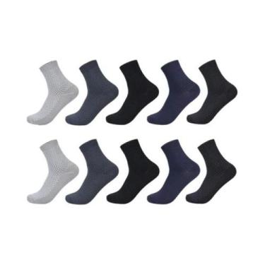 Imagem de Meias De Compressão Casuais Para Homens Em Tamanhos Grandes, 10 Pares,