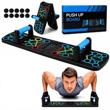 Imagem de Plataforma de Exercícios 14 em 1 com Sistema 14 em 1 Dobrável Portátil Alças Antiderrapantes Preto Bivolt 63CM