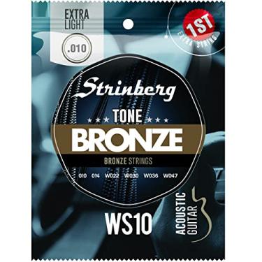 Imagem de Encordoamento Cordas Violão Aço Strinberg 010 Ws10 C/Nf