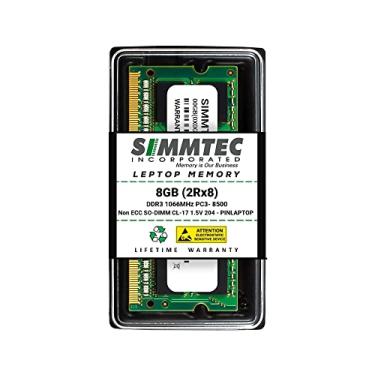 Imagem de Simmtec RAM 8GB DDR3/DDR3L 1066MHz PC3-8500 Módulo SODIMM para Laptop | 2Rx8 1,35V Non-ECC Unbuffered 204 pinos Memory Upgrade Stick