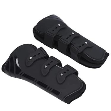 Imagem de GLOGLOW Botas de suporte de cavalo, botas de tendão de cavalo PU proteção segura para as pernas respirável envolve menos suor e esfrega, equipamento equestre (pernas dianteiras pretas) botas