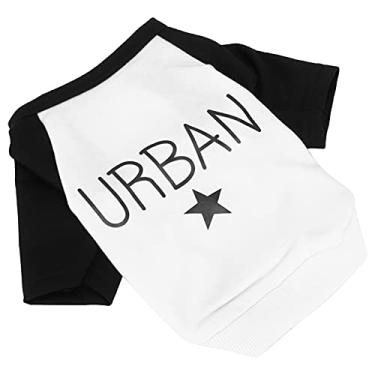 Imagem de linxiaojix Camiseta fina para animais de estimação, camiseta estilosa para animais de estimação segura conveniente para animais de estimação (preta, M)