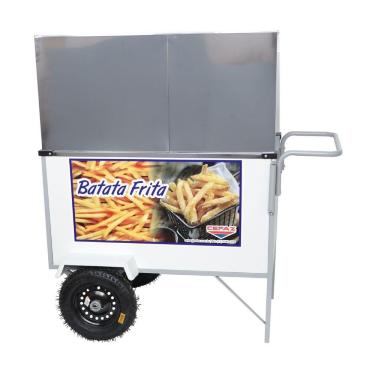 Imagem de Carrinho de Batata Fritas com Rodas Pneumaticas e Toldo