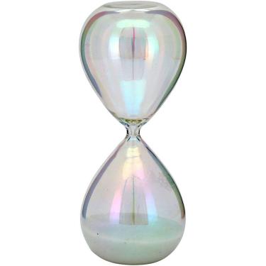 Imagem de AMPULHETA 19x8x8cm VIDRO FURTA-COR AREIA BRANCA