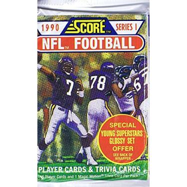 Imagem de 1990 Score Série 1 Cartas de Futebol NFL Pacote de Cera - 16 Cartas por Pacote Único