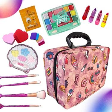 Imagem de Kit Infantil Criança De Maquiagem Com Maleta De Mão Make Linda (ROSA)