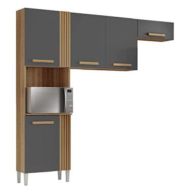 Imagem de Armário de Cozinha Compacta 3 Peças 5 Portas Luísa Ripado,Grafite