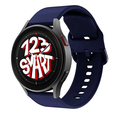 Imagem de Pulseira de Silicone com Fecho Colorido Marca 123Smart Compativel com Galaxy Watch 4 Watch 5 Watch 6 Pro R900 R910 R920 R905 R915 R925 40mm 44mm 45mm- azul marinho