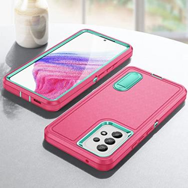 Imagem de Capa de proteção resistente de três camadas para Samsung Galaxy A53 A 53 5G S22 Ultra S 22 Plus S22ultra capa traseira anti-queda, rosa vermelha, para Galaxy A53 5G